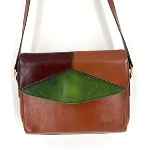 Vintage Hovi Women’s‎ Leather Crossbody Shoulder Bag Patchwork Multi-color Boho